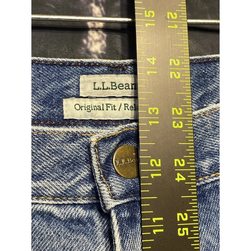 LL‎ Bean Original Fit Relaxed Jeans Women 20 Pet Blue Denim High Rise Straight